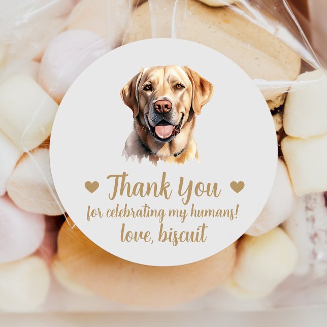 Adesivos de Favor de Casamento de Cachorro Labrado (Criador carregado)