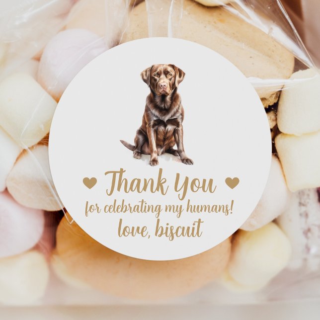 Adesivos de Favor de Casamento de Cachorro Labrado (Criador carregado)