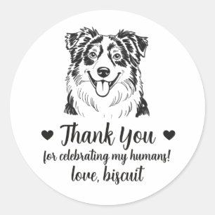 Adesivos de Favor de Casamento de Cachorro Pastor 