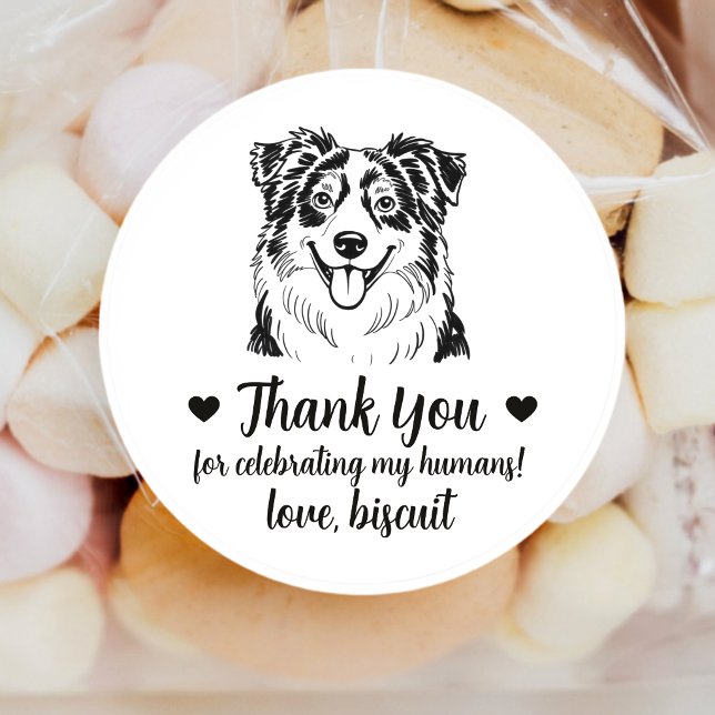 Adesivos de Favor de Casamento de Cachorro Pastor  (Criador carregado)
