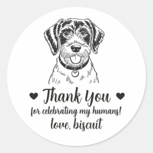 Adesivos de Favor de Casamento de Cachorro Pointer