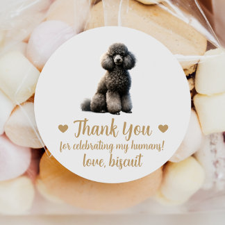 Adesivos de Favor de Casamento de Cachorro Poodle