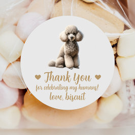 Adesivos de Favor de Casamento de Cachorro Poodle 