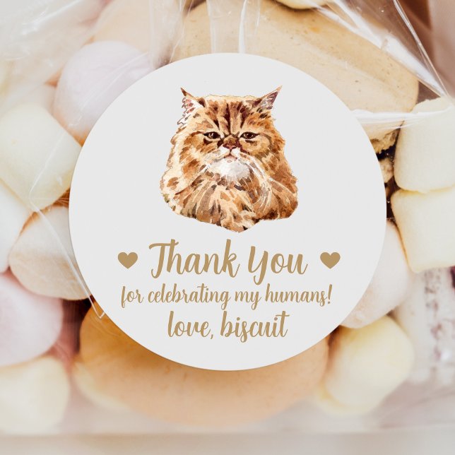 Adesivos de Favor de Casamento de Gato Persa (Criador carregado)