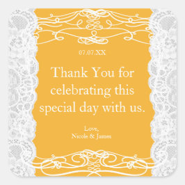 Adesivos de Favor de Casamento Elegantes em Renda 