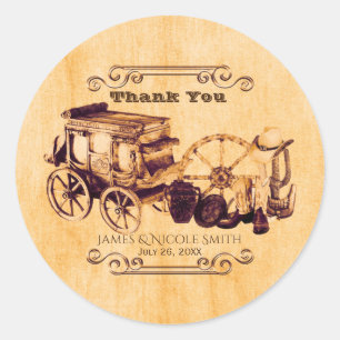 Adesivos de Favor de Casamento Elegantes Vintage O