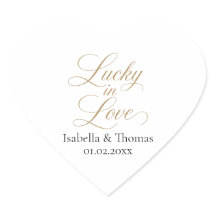 Adesivos de Favor de Casamento Lucky in Love Selo