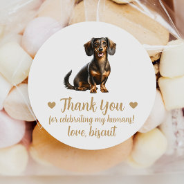 Adesivos de Favor de Casamento para Cães Dachshund