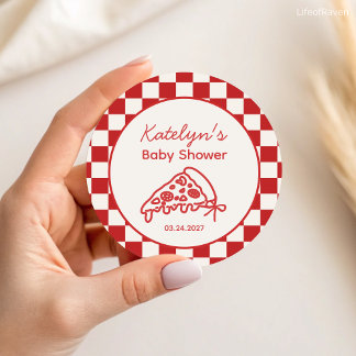 Adesivos de Favor de Chá de Bebê Festa de Pizza