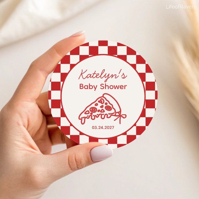 Adesivos de Favor de Chá de Bebê Festa de Pizza (Criador carregado)