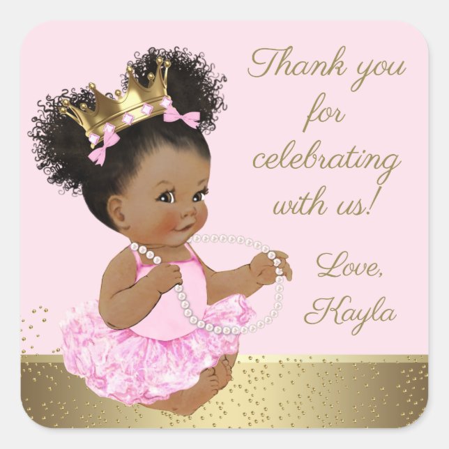 Adesivos de Favor de Chá de Bebê Princesa (Frente)