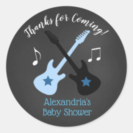 Adesivos de Favor de Chá de Bebê Rockstar Rock a b