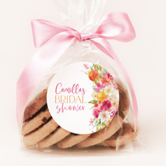 Adesivos de Favor de Chuveiro de Noiva Floral Cítr