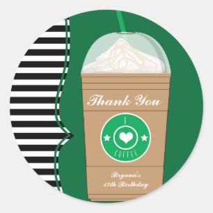Adesivos de Favor de Festa de Aniversário de Café 