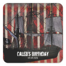 Adesivos de Favor de Festa de Aniversário Pirate G