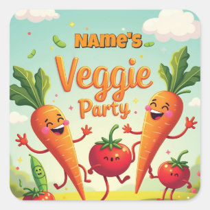 Adesivos de Favor de Festa de Legumes