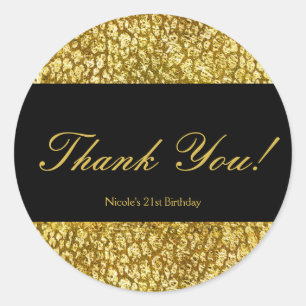 Adesivos de Favor de Festa Glam Gold Leopard Print