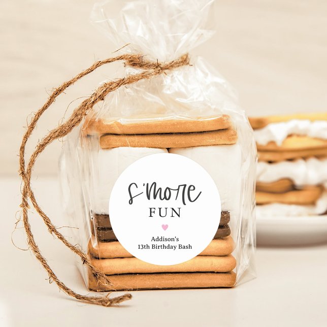 Adesivos de Favor de Festa S'more Divertido (Criador carregado)