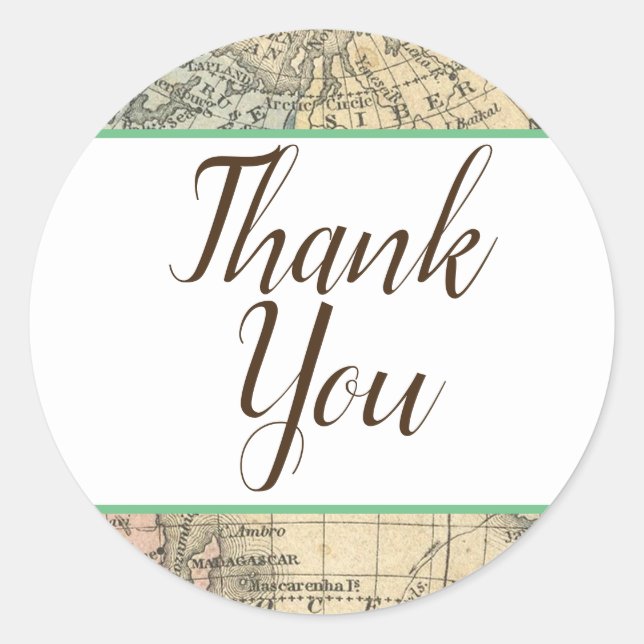 Adesivos de Favor de Mapa Antigo (Frente)