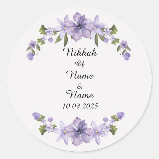 Adesivos de favor de Nikkah (Frente)