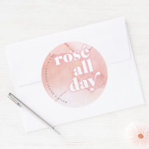 Adesivos de Favor do Rosé All Day