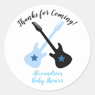Adesivos de Favor para Chá de Bebê Rockstar Rock a