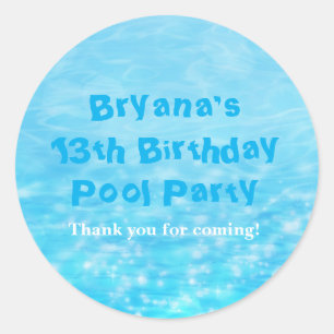 Adesivos de Favor para Festa de Piscina de Verão n