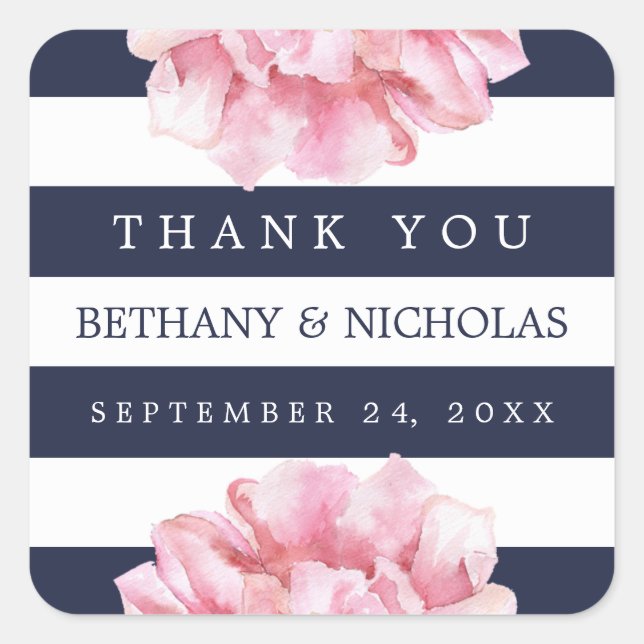 Adesivos de Favoritos de Casamento Chic Floral de  (Frente)