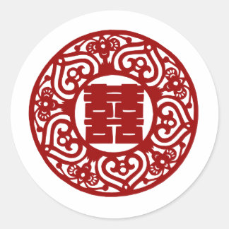 Adesivos de felicidade dupla do casamento chinês