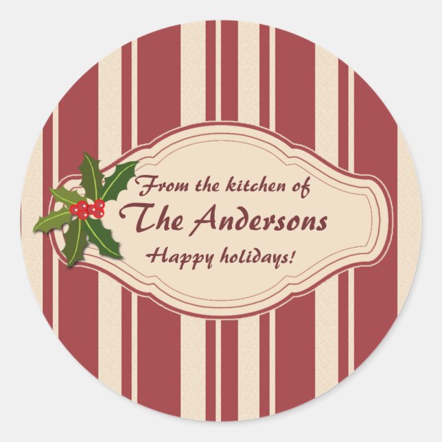 Adesivos de Feriado de Cookies Personalizados ou d (Frente)