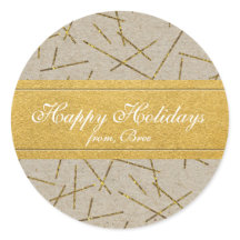Adesivos de Feriado Rústicos de Papel Kraft Confet