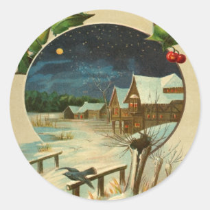 Adesivos de férias de natais vintages