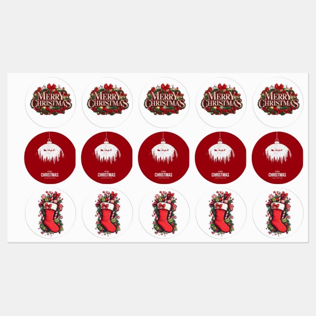 Adesivos de Férias Feliz Natal (Folha)