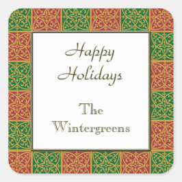 Adesivos de férias vermelhos e verdes personalizad