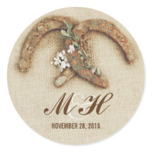 adesivos de ferradura rusticados para o casamento