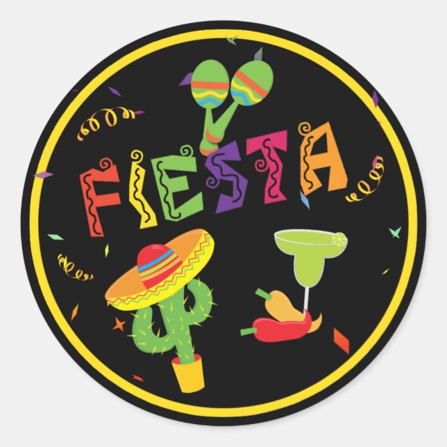 Adesivos de festa coloridos Cinco De Mayo (Frente)