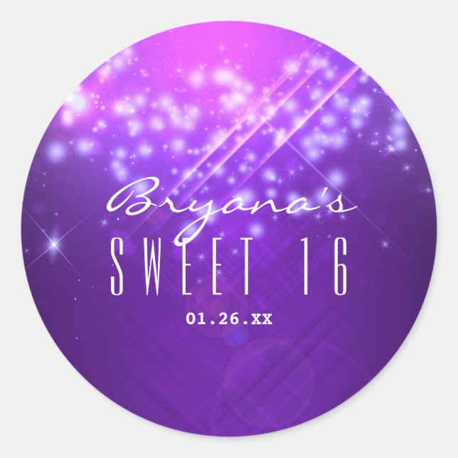 Adesivos de Festa com Brilho Roxo do Glam Club (Frente)