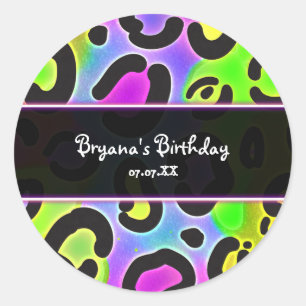 Adesivos de festa com estampa de leopardo onça arc