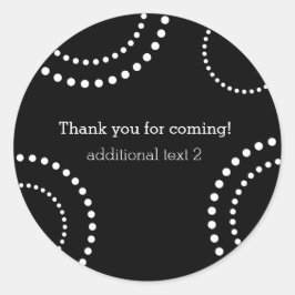 Adesivos de festa com redemoinho pontilhado preto 