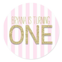 Adesivos de Festa de Aniversário de 1 ano com Bril