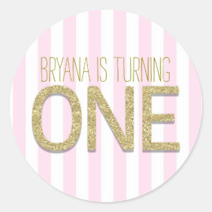 Adesivos de Festa de Aniversário de 1 ano com Bril