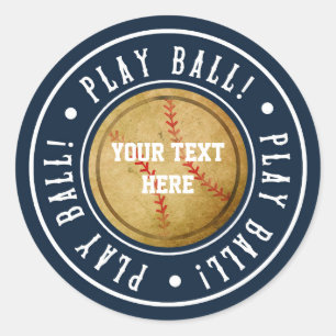 Adesivos de Festa de Aniversário de Beisebol Antig