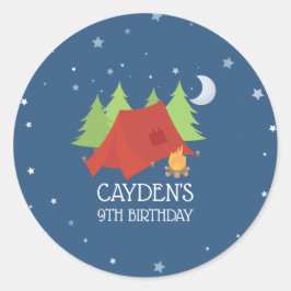 Adesivos de festa de aniversário de camping