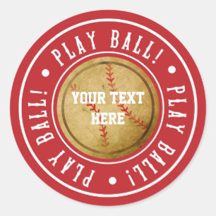 Adesivos de festa de aniversário Vintage Baseball 
