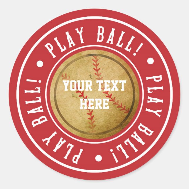 Adesivos de festa de aniversário Vintage Baseball  (Frente)