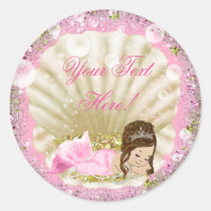 Adesivos de festa de bebê da Sereia