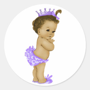 Adesivos de festa de bebê roxo lavanda vintage