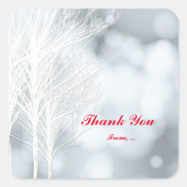 Adesivos de Festa de Fim de Ano de Árvores Brancas