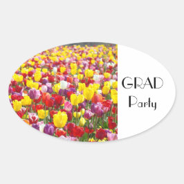 Adesivos de festa de GRAD Tulipa Flores Graduação
