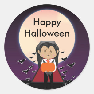 Adesivos de festa de Halloween do pequeno vampiro 